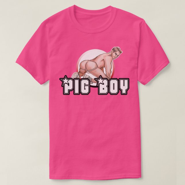 Pig Boy Bottoms Up T-Shirt (Design Front)