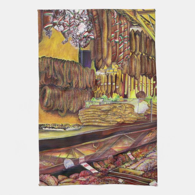 Pig, Budapest Tea Towel (Vertical)