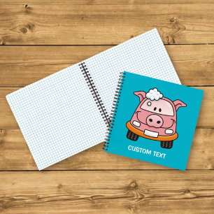 Pig cartoon car notebook