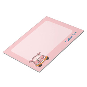 Pig Cartoon Car Notepad