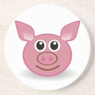 Pig Cartoon Face Coaster