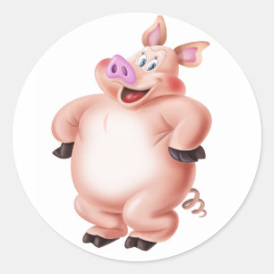 Pig, cerdo, porco, Schwein, cochon Classic Round Sticker