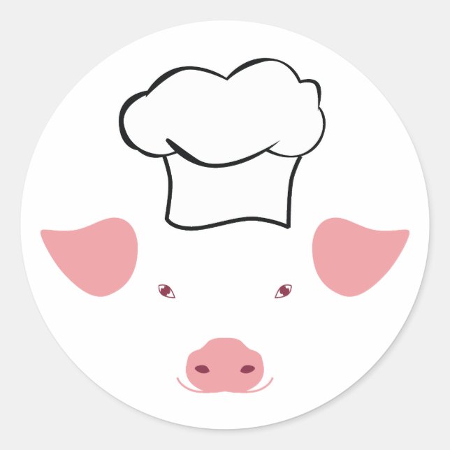 Pig Chef Classic Round Sticker (Front)