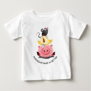 Pig , Chicken and Mouse Best Friends Baby T-Shirt