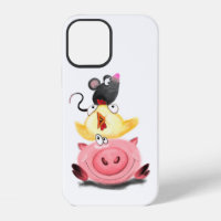Pig Chicken and Mouse Friends Funny iPhone Case