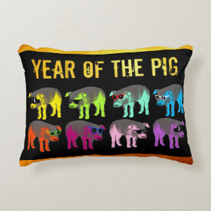 Pig Chinese New Year Zodiac Birthday Accent Pillow