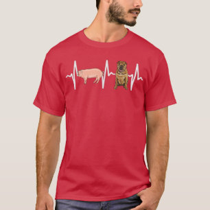Pig Chinese Shar-Pei Heartbeat Dog Lover  T-Shirt