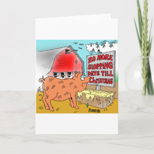 PIG / CHRISTMAS CARTOON GIFTWARE HOLIDAY CARD