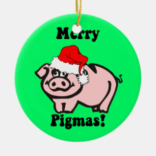 pig Christmas Ceramic Tree Decoration