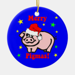 Pig Christmas Ceramic Tree Decoration