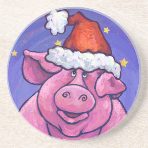 Pig Christmas Coaster