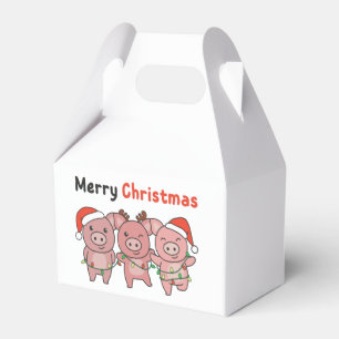Pig Christmas Cute Pigs Merry Christmas Favour Box