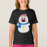 Pig Christmas Snowman T-Shirt<br><div class="desc">This design is the perfect gift for a birthday,  Christmas and other celebrations. It is suitable for women,  men and kids.</div>