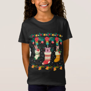 Pig Christmas Stocks X-mas Lights Pajama Matching T-Shirt