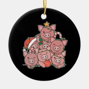 Pig Christmas Tree Funny Animal Christmas Ceramic Tree Decoration