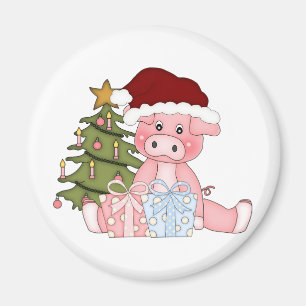 Pig & Christmas Tree Magnet