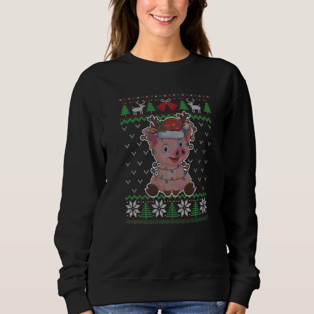 Pig Christmas Ugly Sweater Santa Pig  Xmas (Front)