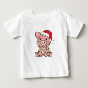 Pig Christmas Winter Animals Pigs Baby T-Shirt