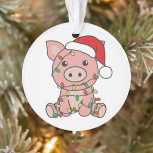 Pig Christmas Winter Animals Pigs Ornament