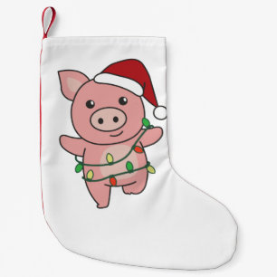 Pig Christmas Winter Animals Pigs Small Christmas Stocking