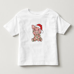 Pig Christmas Winter Animals Pigs Toddler T-Shirt