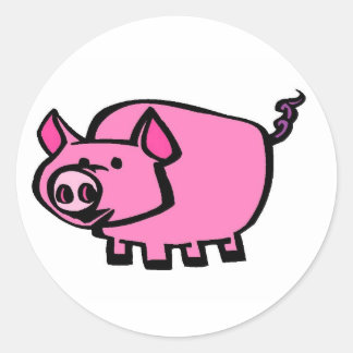 pig classic round sticker