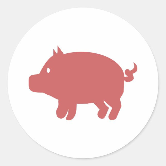 Pig Classic Round Sticker (Front)