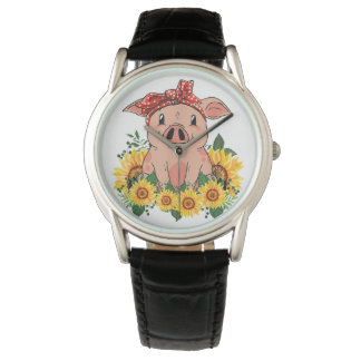 Pig Clock Art Cute Pig Gifts Watch