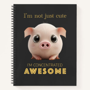 Pig Concentrated Awesome Cute Adorable Funny Quote Notebook