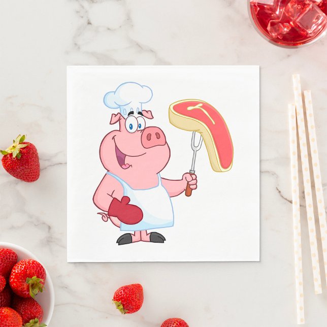 Pig Cooking Meat Napkin (Creator Uploaded)