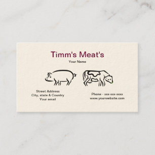 Pig & Cow Meats Business Card