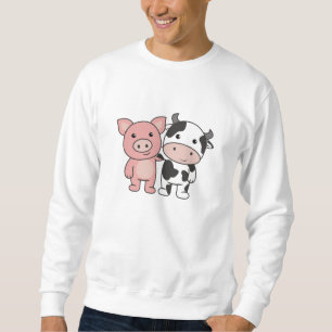 Pig Cow Piggy Cute Farm Animals Sweatshirt