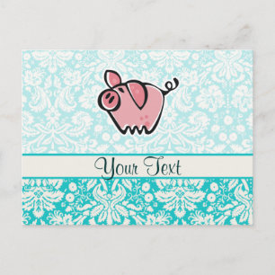 Pig; Cute Postcard