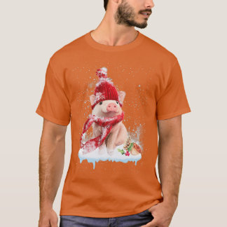 Pig Cute Welcome Merry Christmas  T-Shirt
