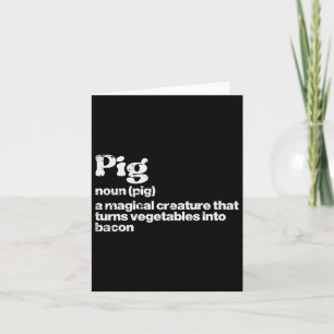 Pig Definition Bycon Funny Bbq Byrbecue Grill Men Card