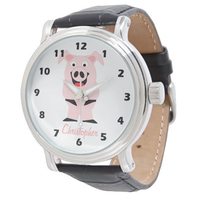 Pig Design Personalised Watch (Angled)