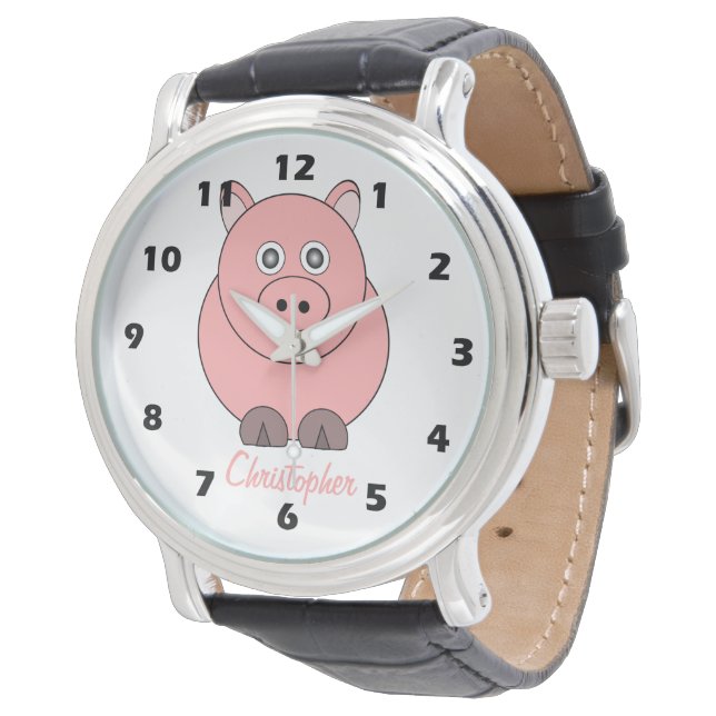 Pig Design Personalised Watch (Angled)