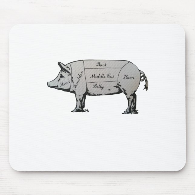 Pig Diagram Mouse Pad (Front)