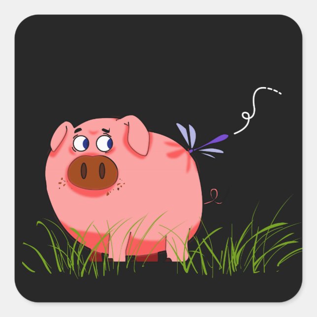 Pig Dragonfly Sticker (Front)