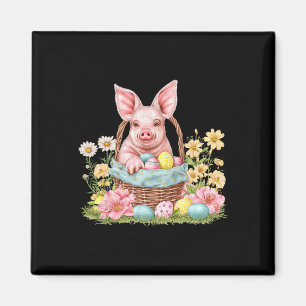 Pig Easter Pig Bunny Ears Graphic Magnet