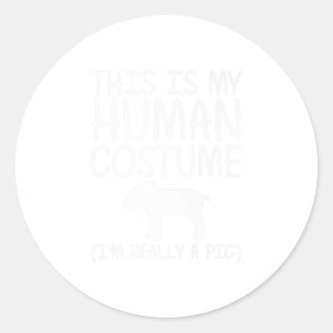 Pig Easy Halloween Human Costume Boar Pork S Classic Round Sticker