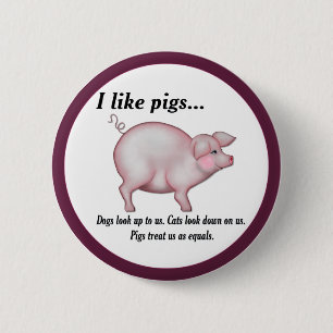 Pig Equality 6 Cm Round Badge