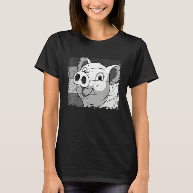 Pig Face, Animal Lover For Men Women, Farming Farm T-Shirt (Front)