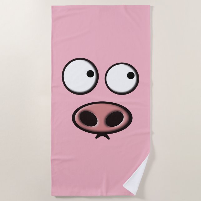 Pig Face Beach Towel (Front)