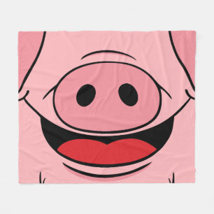 Pig Face Fleece Blanket