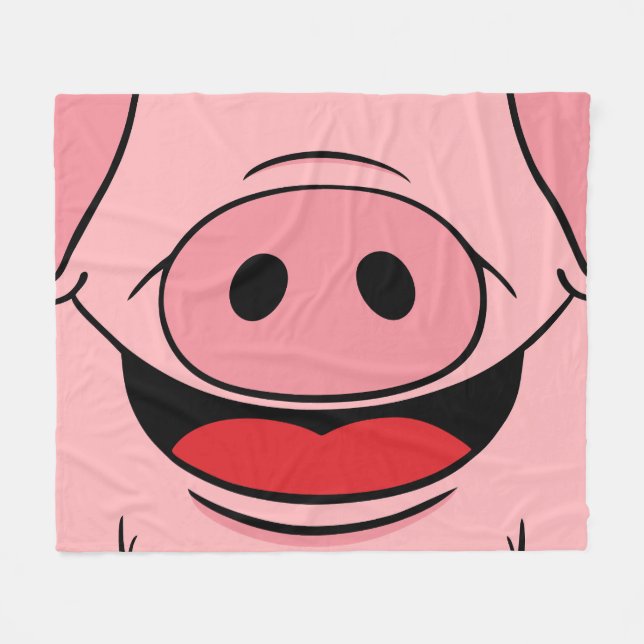 Pig Face Fleece Blanket (Front (Horizontal))