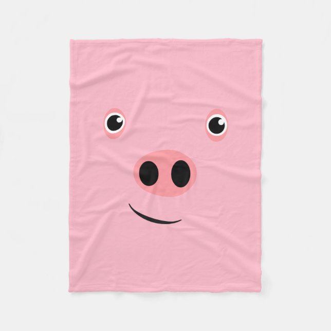 Pig Face Fleece Blanket (Front)