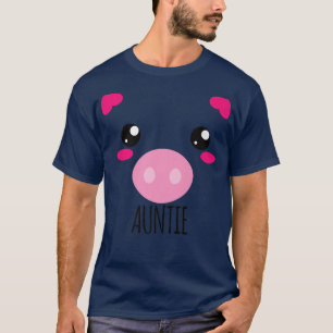 Pig Face Kawaii Halloween Costume For Auntie Funny T-Shirt