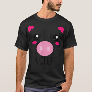 Pig Face Kawaii Halloween Costume For Brother Funn T-Shirt