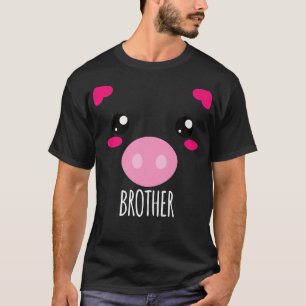 Pig Face Kawaii Halloween Costume For Brother Funn T-Shirt